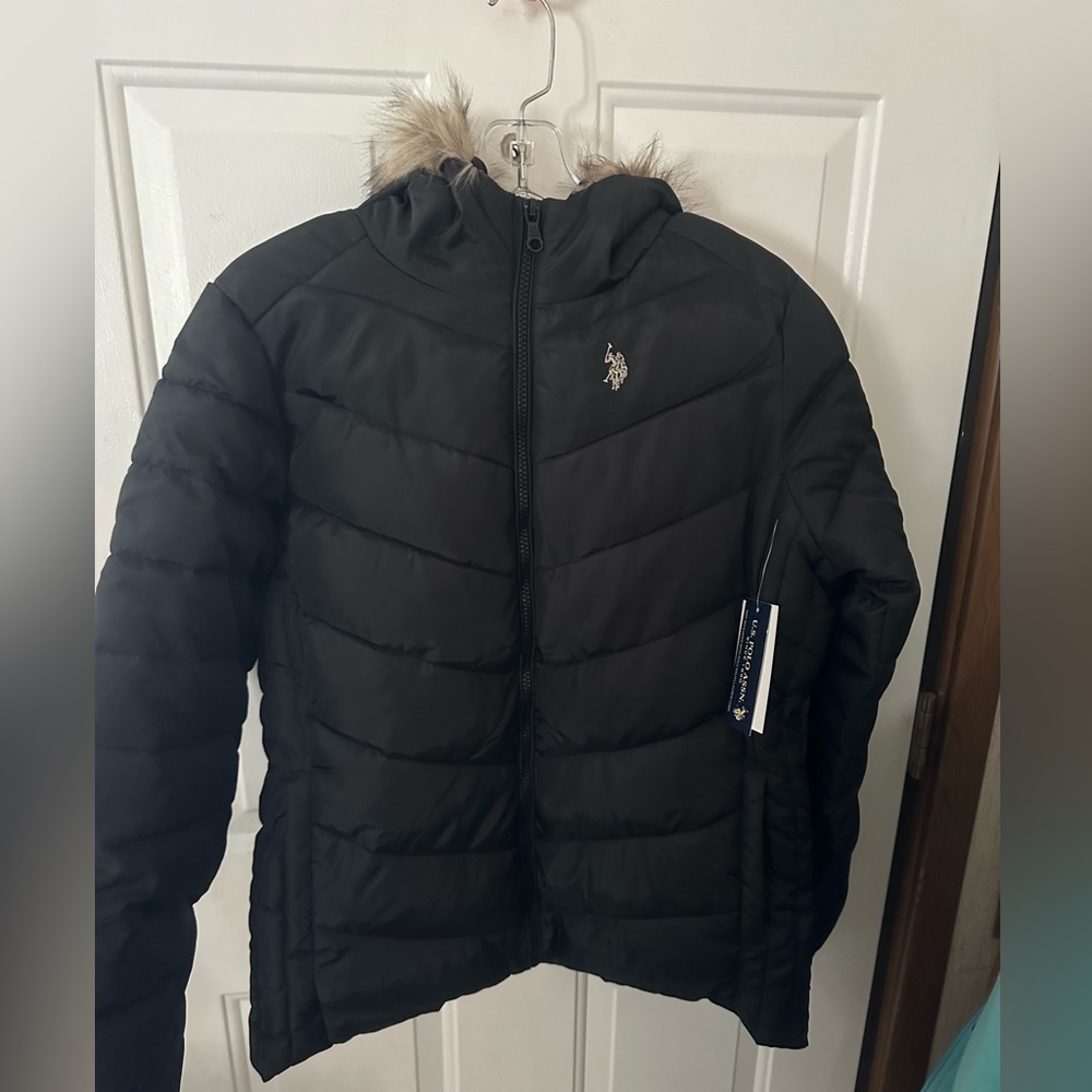 US POLO ASSOCIATION WOMEN’S PUFFER COAT: BLACK: NWT: SZ M